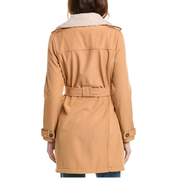 Trench Coat Removable Sherpa Collar Nicole Miller Soft Shell - Picture 2 of 5